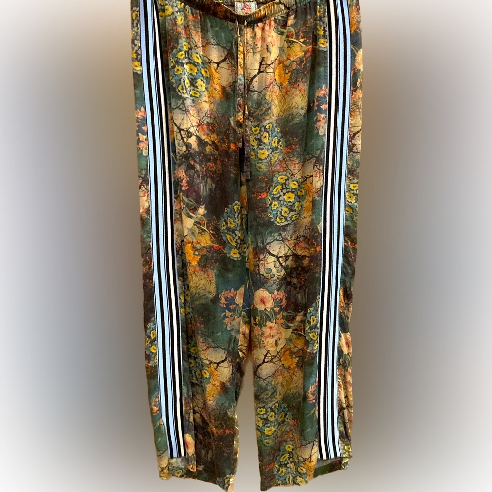 Johnny Was Wide Leg Silk Track Pant